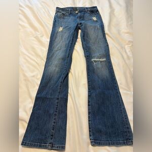 DL1961 Blue Distressed Flare Jeans